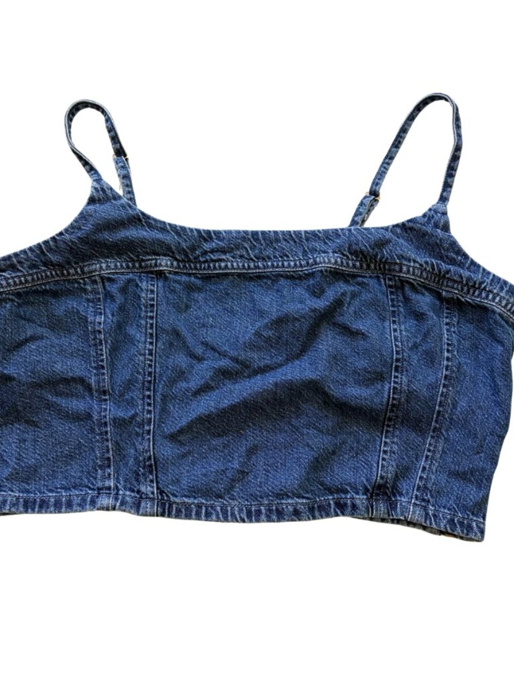 Levi’s Denim Corset Crop Top Side Zip Bustier Adjustable Straps Medium Wash L